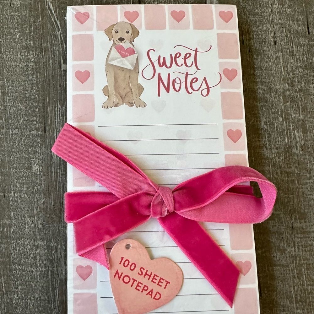 Valentine Yellow Lab Golden Retriever Dog Hearts Notepad